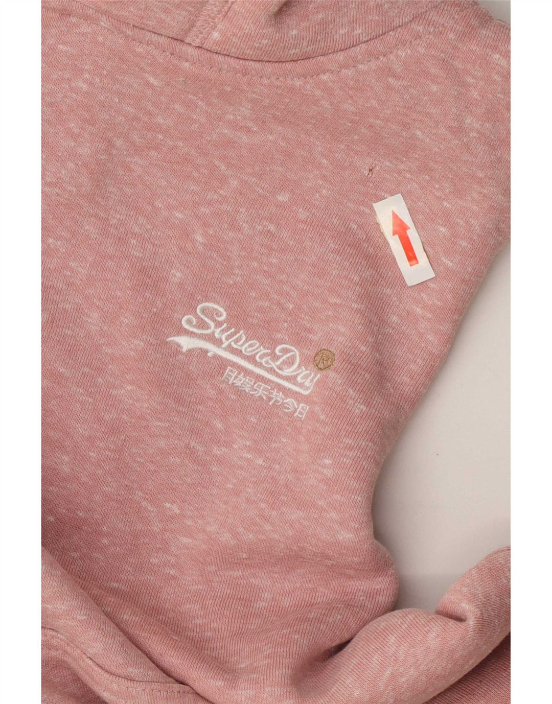 Felpa con cappuccio da donna Superdry UK 12 Poliestere screziato rosa medio