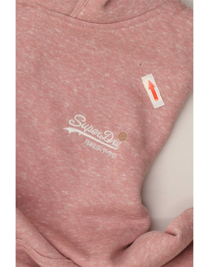 Felpa con cappuccio da donna Superdry UK 12 Poliestere screziato rosa medio