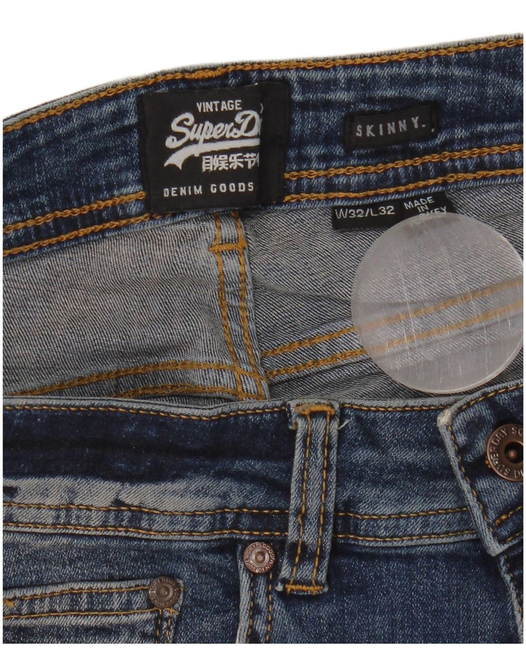 Jeans skinny da donna Superdry W32 L32 cotone blu