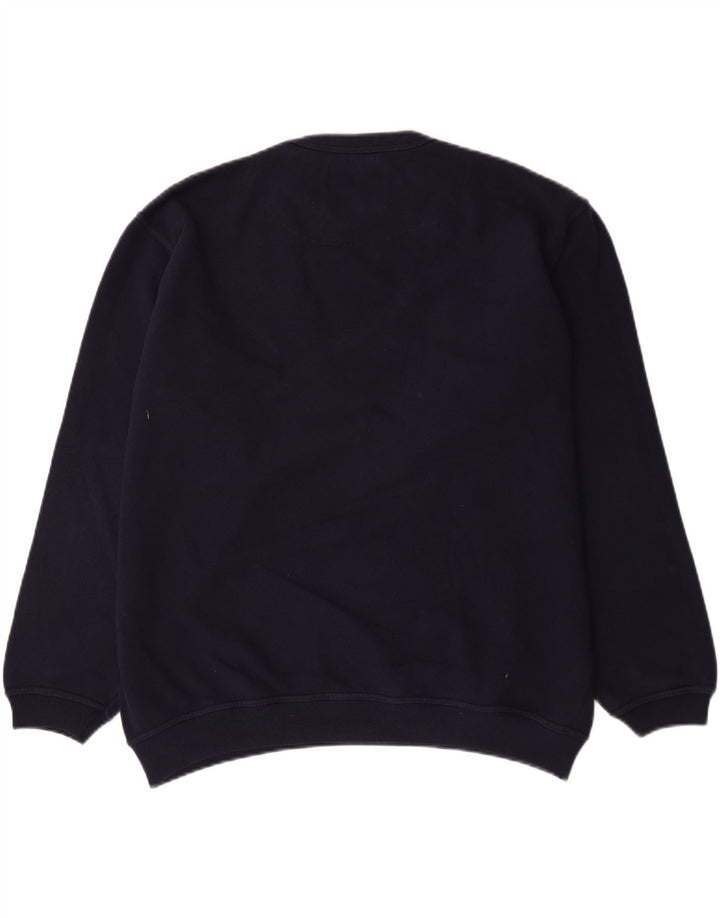 Felpa grafica da uomo Champion, maglione grande, cotone blu navy