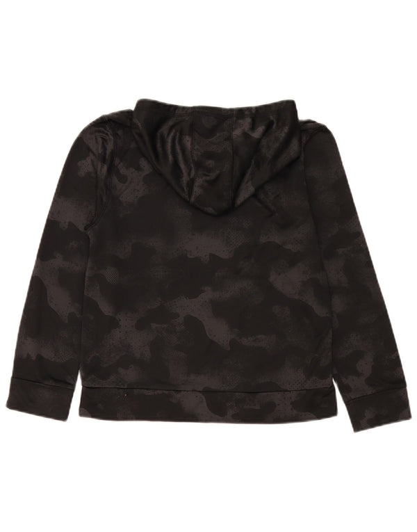 Felpa con cappuccio grafica da ragazzo Adidas 10-11 anni mimetica media nera