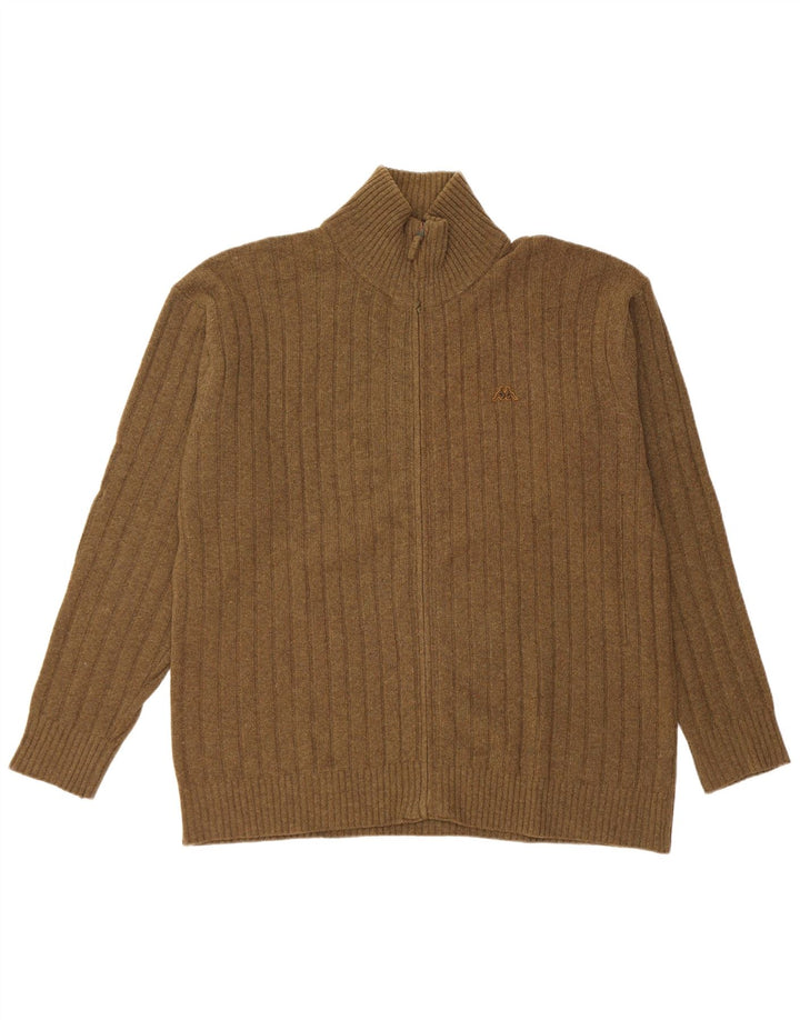 Maglione cardigan da uomo Kappa 2XL lana kaki