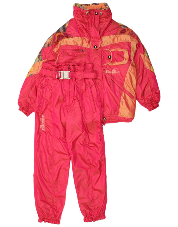 Tuta da sci completa con cappuccio da donna Ellesse IT 42 Medium Pink Colourblock