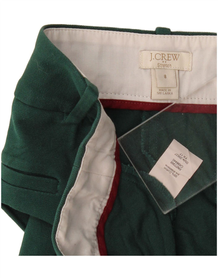 Pantaloni corti dritti da donna J. CREW US 8 Medium W32 L26 Cotone verde