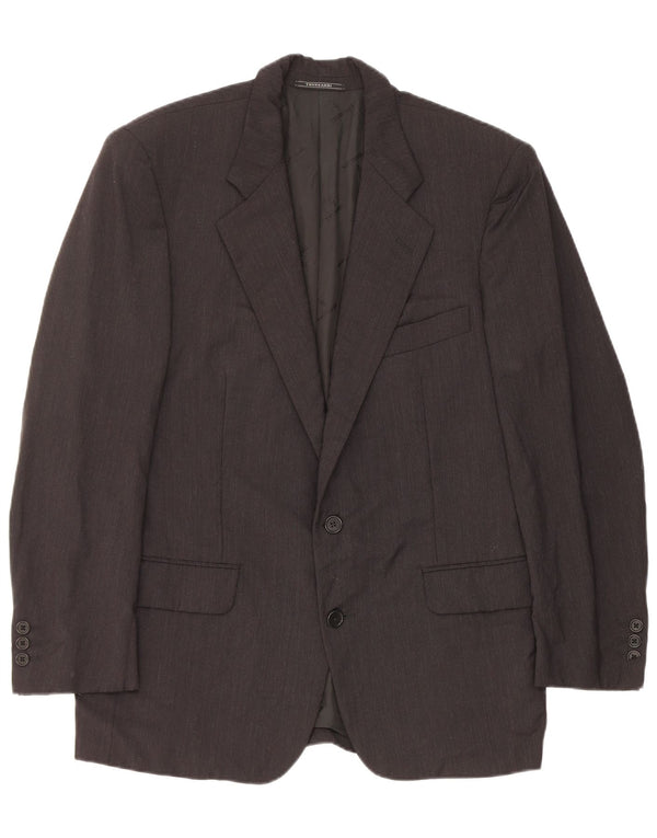 Giacca Blazer 2 Bottoni Trussardi Uomo IT 48 Media Nera Lana Vergine