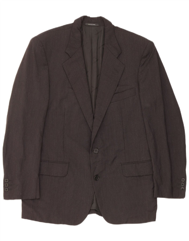 Giacca Blazer 2 Bottoni Trussardi Uomo IT 48 Media Nera Lana Vergine