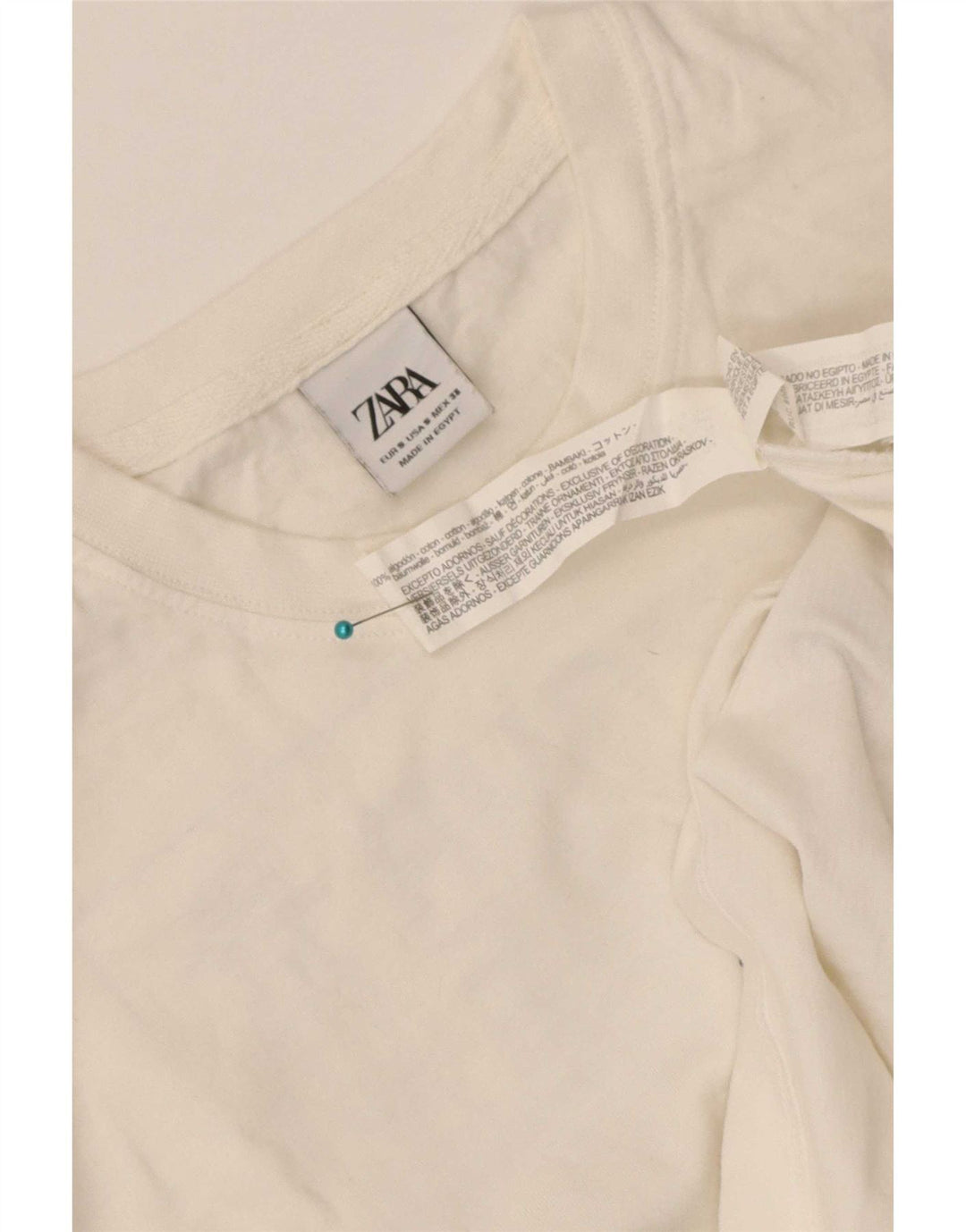 T-shirt grafica da uomo Zara Top Small in cotone bianco