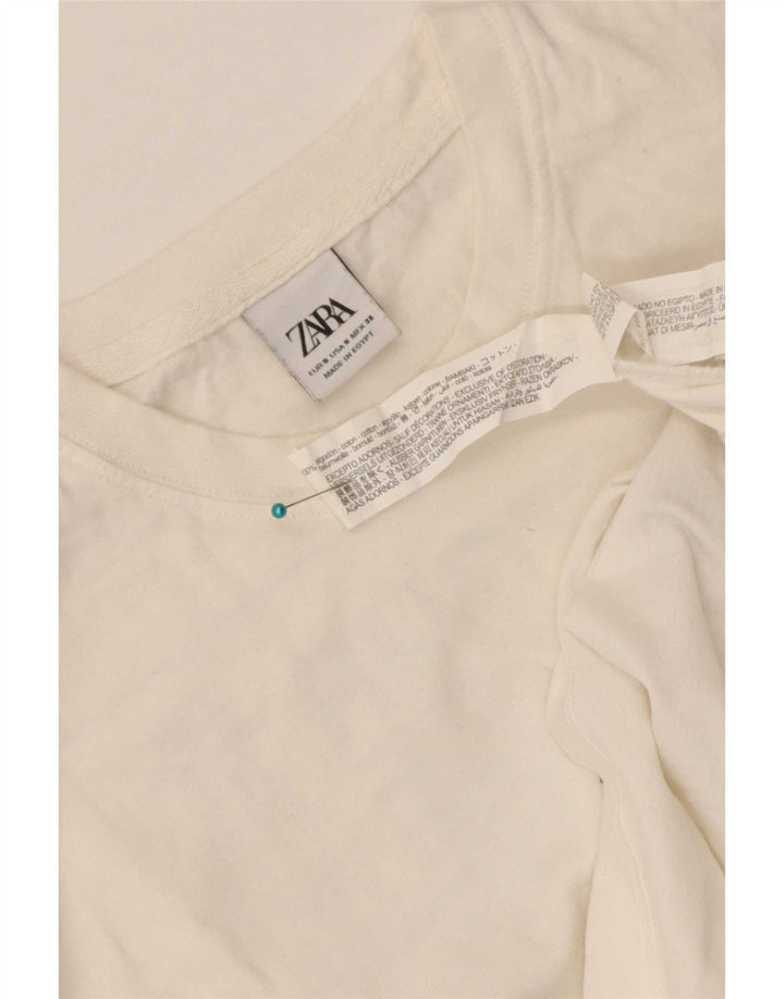 T-shirt grafica da uomo Zara Top Small in cotone bianco