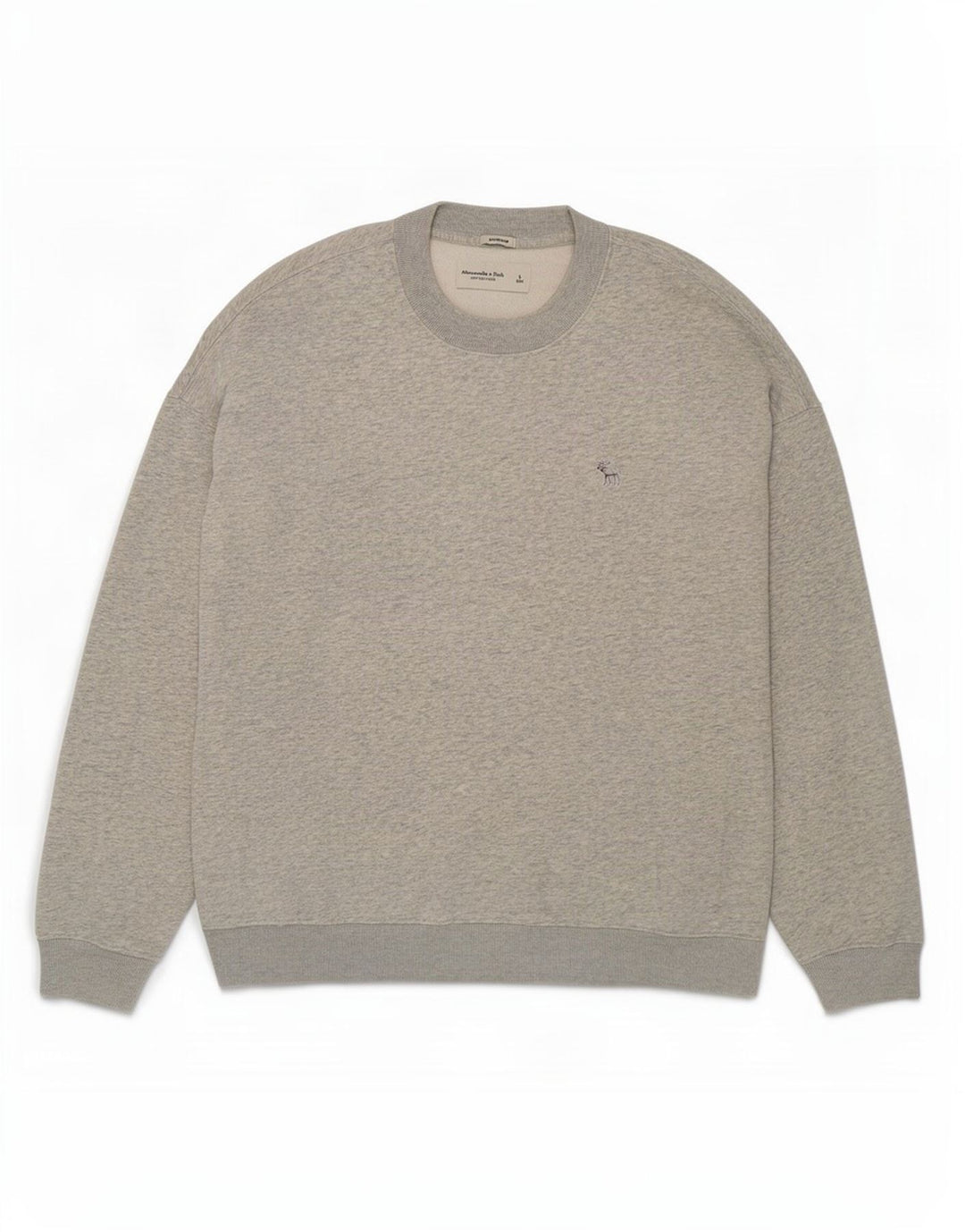 Abercrombie & Fitch Felpa oversize da uomo Maglione grande in cotone grigio