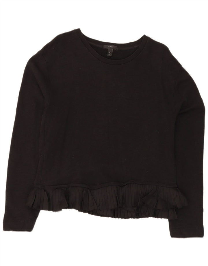 Felpa da donna J. CREW maglione UK 14 cotone nero medio