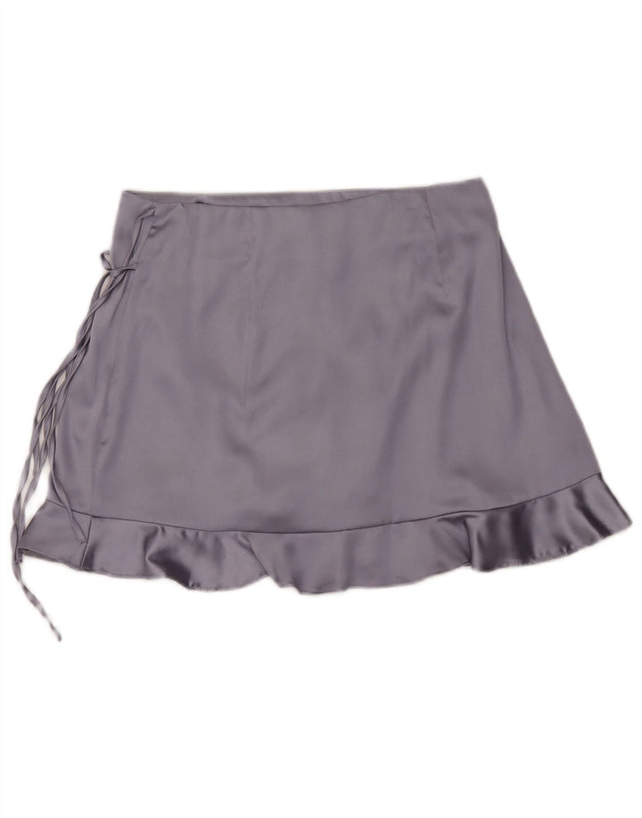 Gonna mini avvolgente da donna Topshop UK 12 media W30 poliestere viola