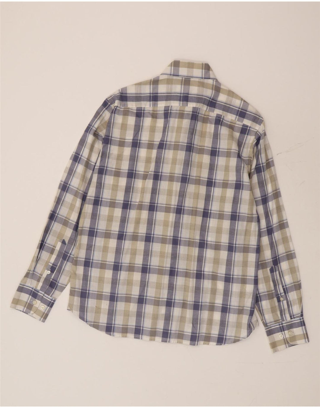 Camicia da uomo Marks & Spencer blu Harbour in cotone a quadri multicolore medio