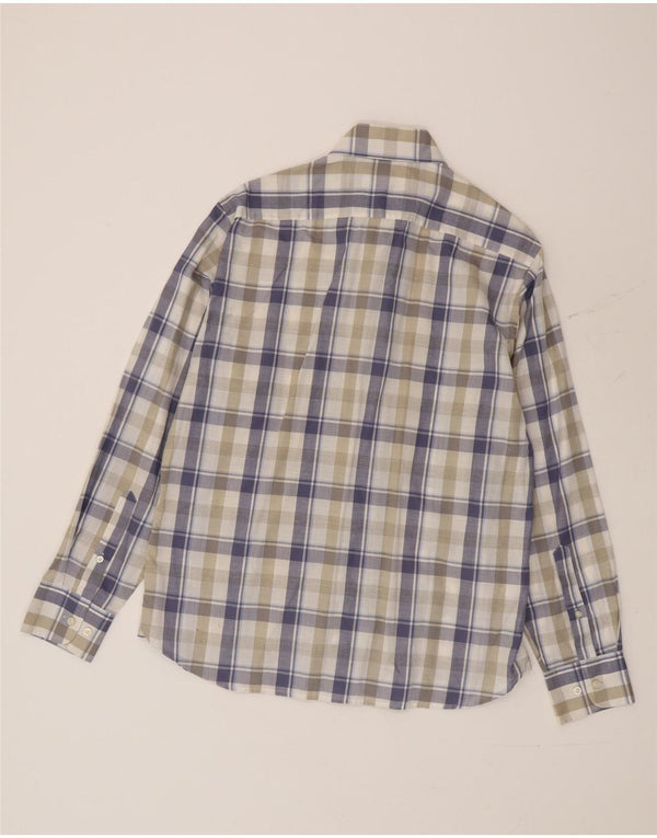 Camicia da uomo Marks & Spencer blu Harbour in cotone a quadri multicolore medio
