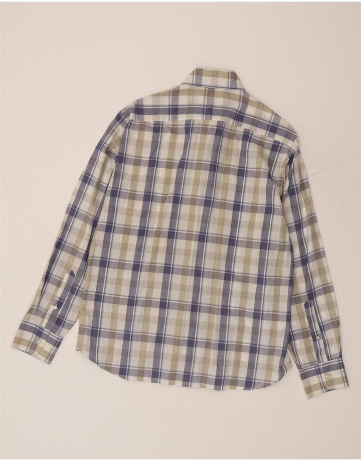 Camicia da uomo Marks & Spencer blu Harbour in cotone a quadri multicolore medio