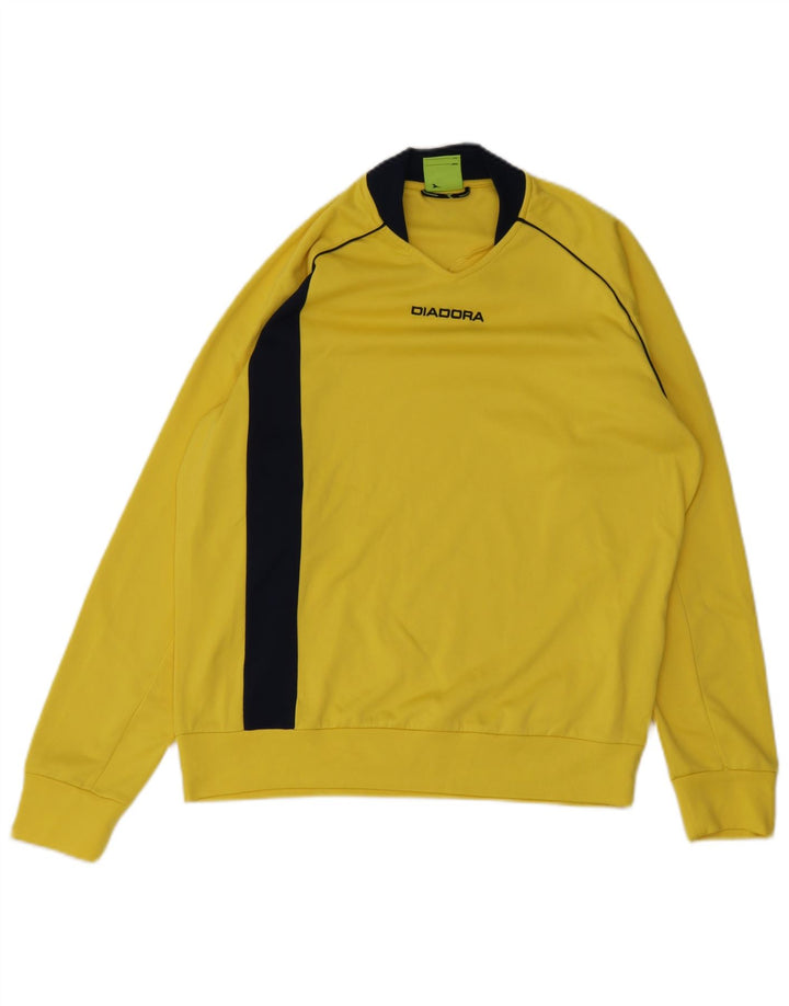 Felpa Diadora Uomo Maglione Large Giallo Colourblock Poliestere