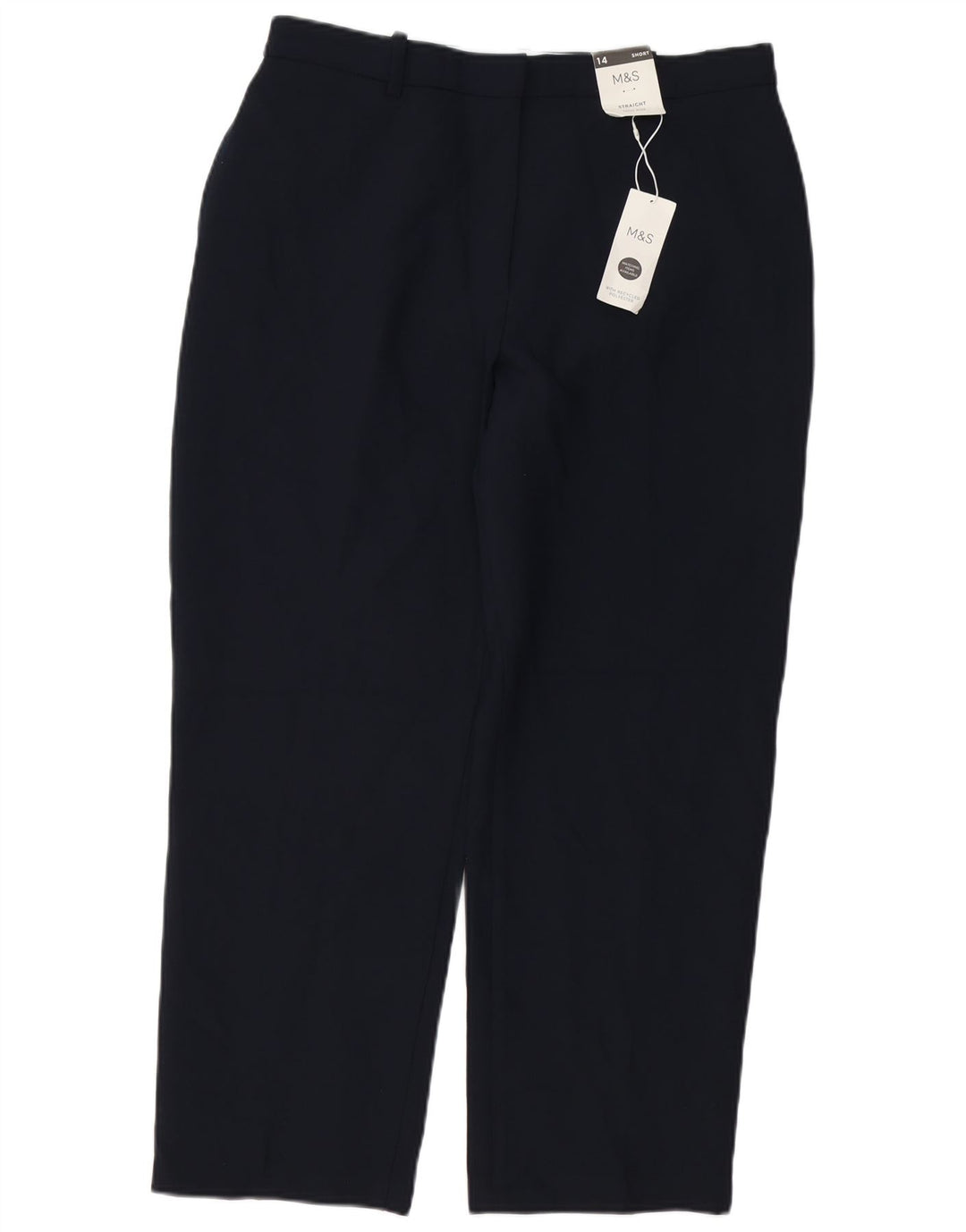 Pantaloni chino da donna MARKS & SPENCER UK 14 Large W34 L27 Blu navy