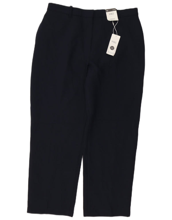 Pantaloni chino da donna MARKS & SPENCER UK 14 Large W34 L27 Blu navy