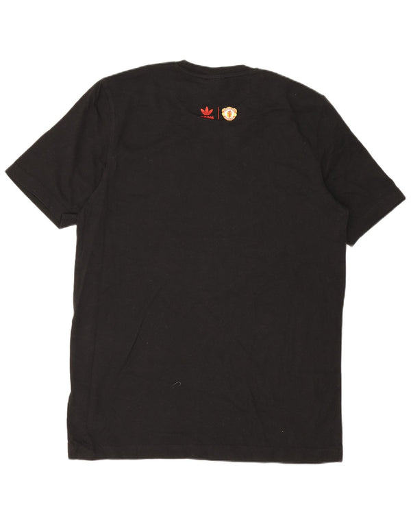Adidas Uomo Manchester United Graphic T-shirt Top Large Nero in cotone