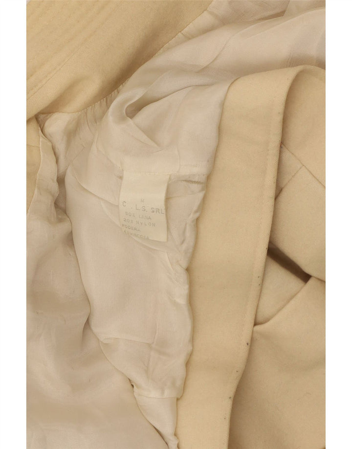 Giubbotto bomber vintage da donna UK 14 in lana beige medio