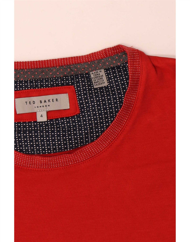 Ted Baker T-shirt da uomo taglia 4 grande in cotone rosso