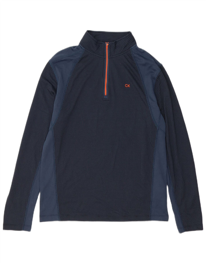 Calvin Klein Uomo Pullover Tuta Top Medium Blu Navy Colourblock