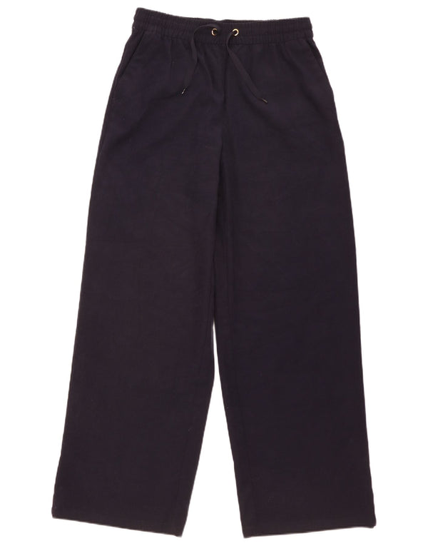 Pantaloni chino a gamba larga da donna Zara Large W30 L31 poliestere blu navy