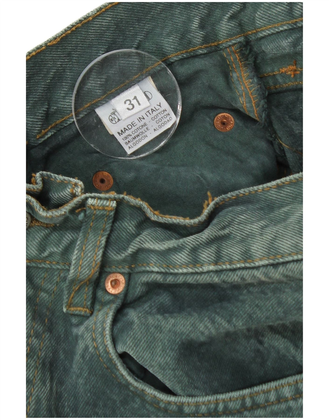 EL CHARRO Jeans dritti da donna W31 L31 cotone verde