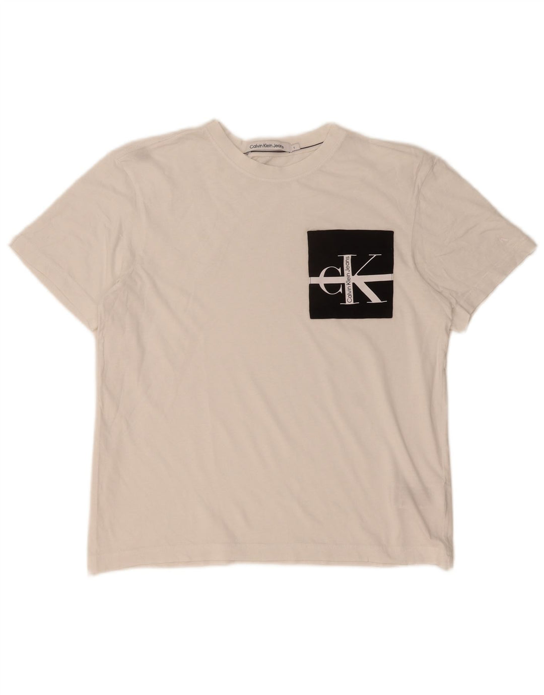 T-shirt grafica da uomo Calvin Klein Top piccola in cotone bianco