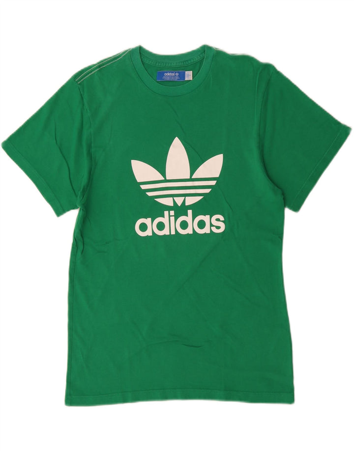 T-shirt grafica da uomo Adidas Top piccola in cotone verde