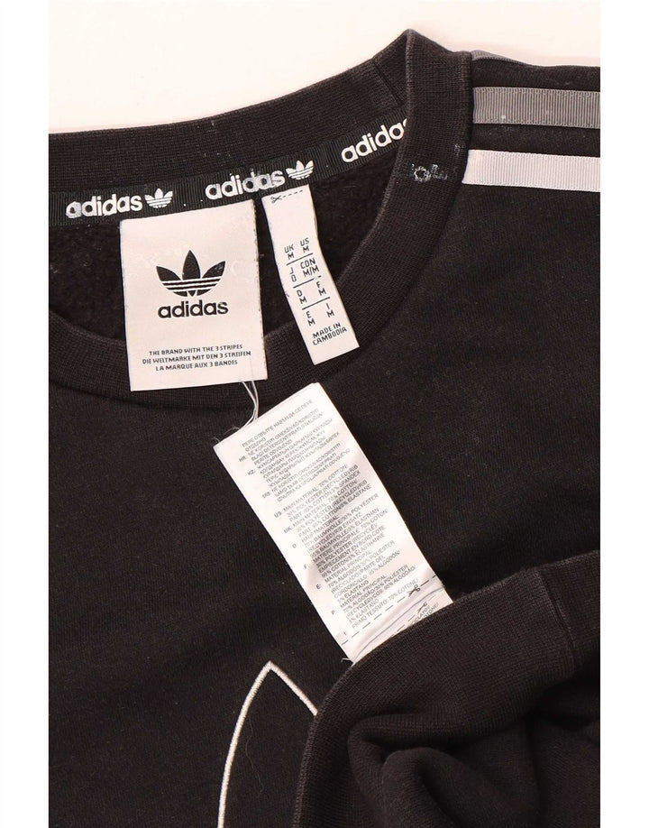 Felpa grafica da uomo Adidas Felpa media in cotone nero