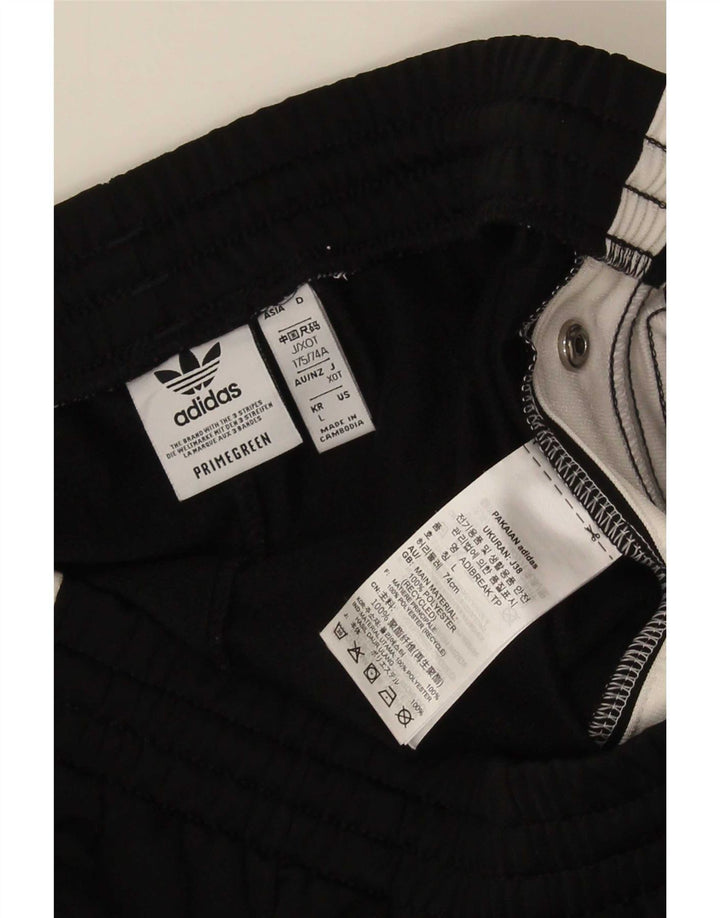 Pantaloni da tuta da uomo Adidas Large in poliestere color block nero