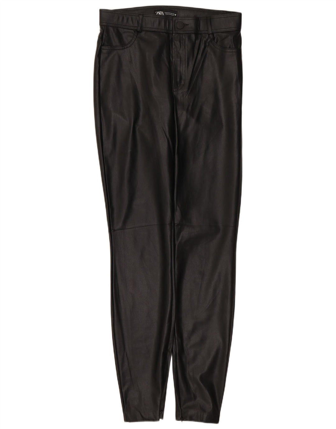 Pantaloni slim in ecopelle da donna Zara medi W28 L28 poliuretano nero