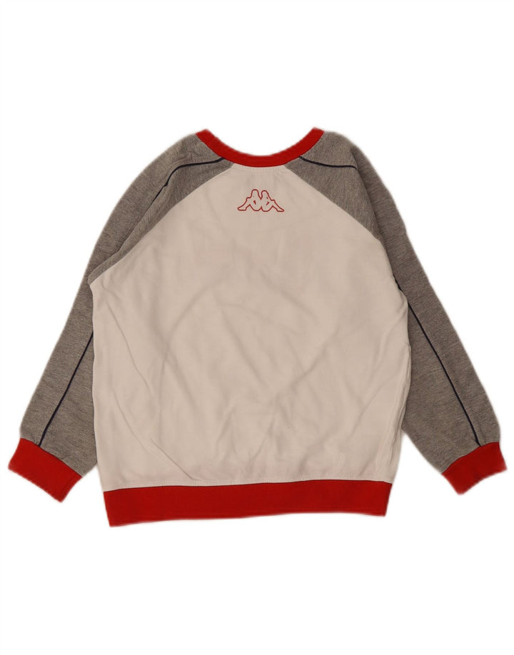 Felpa con grafica Kappa per ragazzi, 6-7 anni, cotone color block bianco
