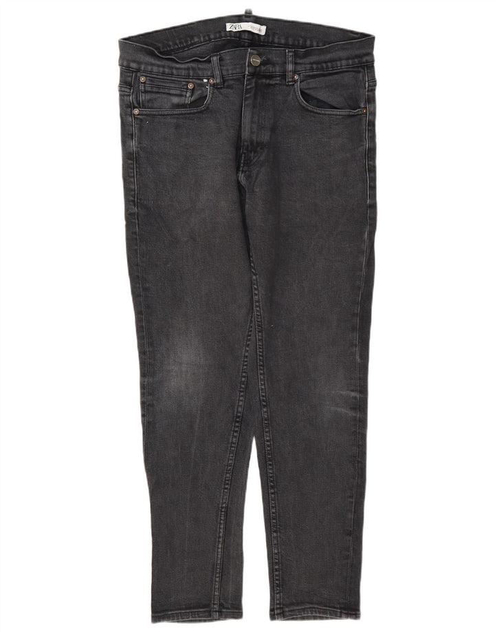 Jeans slim da uomo Zara EU 44 Large W34 L30 Poliestere grigio