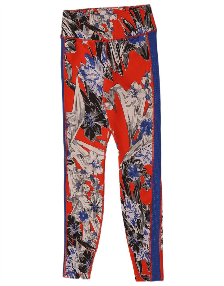 Leggings Nike Dri Fit da donna UK 10 piccolo rosso floreale