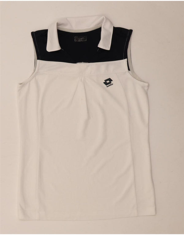 Polo senza maniche da donna Lotto UK 10 Small White Colourblock
