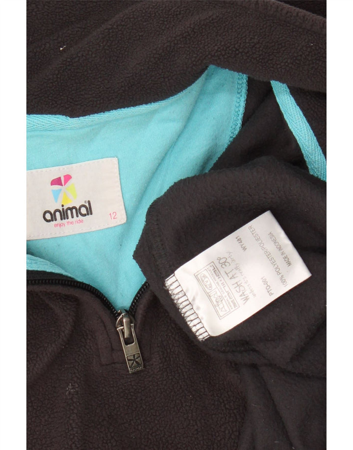 Maglione in pile da donna con collo e zip Animal UK 12 Poliestere grigio medio
