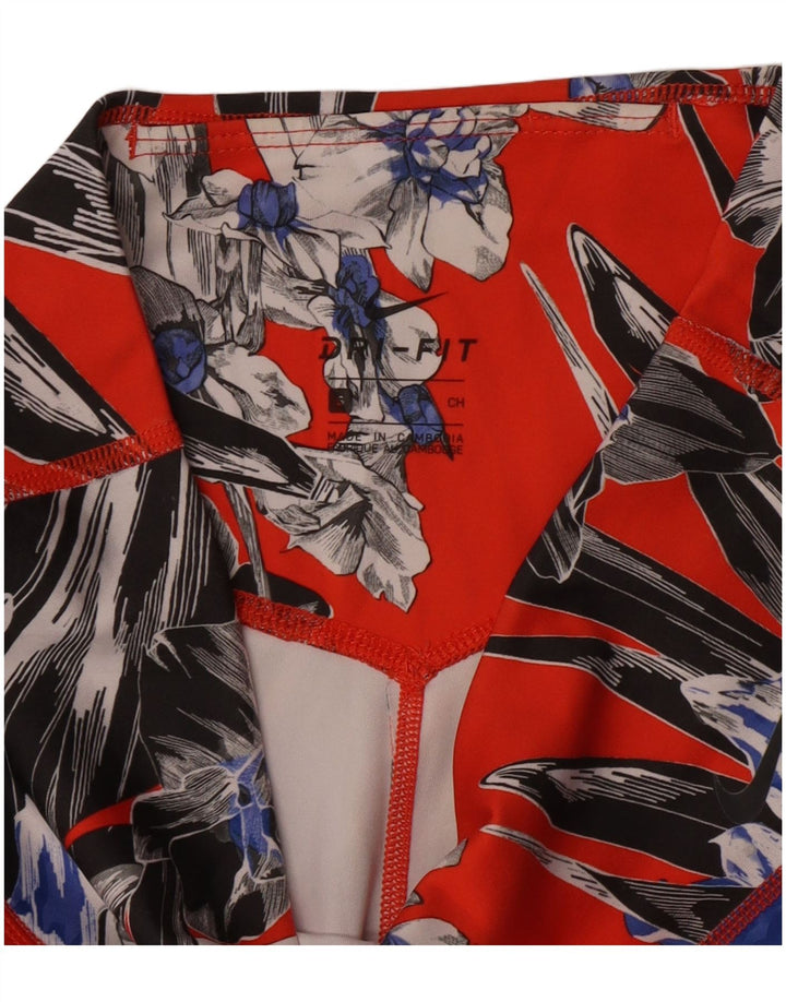 Leggings Nike Dri Fit da donna UK 10 piccolo rosso floreale