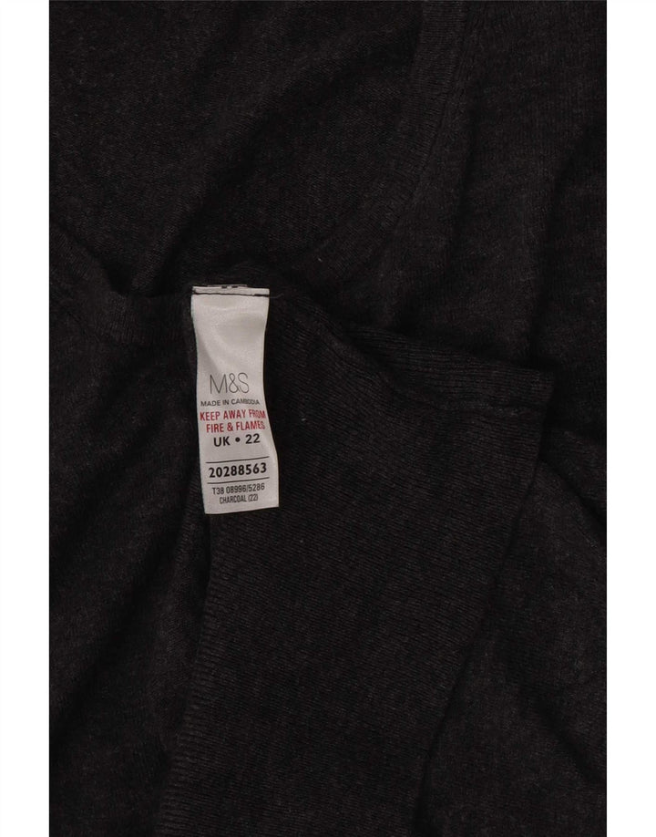 Maglione cardigan da donna Marks & Spencer UK 22 3XL Viscosa grigia