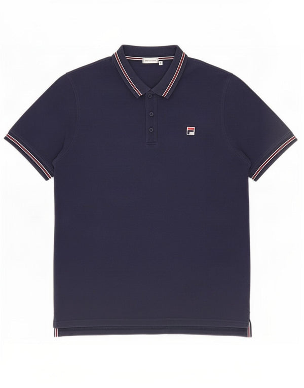 Polo da uomo Fila Large in cotone blu navy