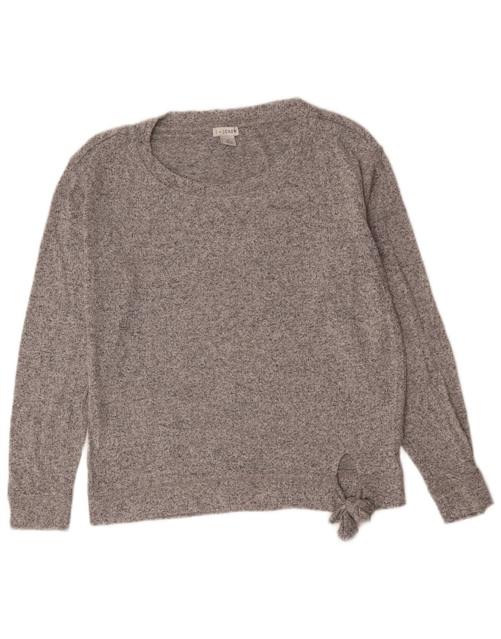 J. Crew Maglione da donna oversize con scollo a barca UK 10 Piccolo grigio chiazzato
