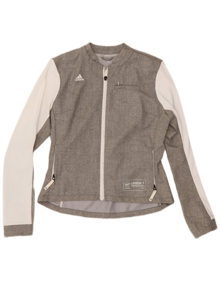 Giacca bomber da donna Adidas UK 12/14 Lana color block grigio medio