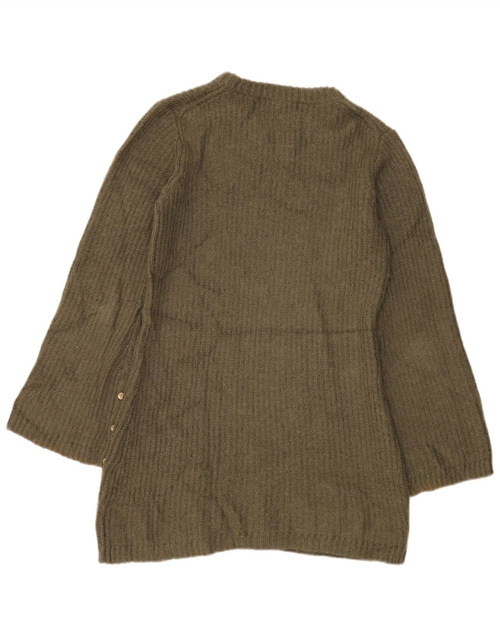 Maglione maglione girocollo da donna Marks & Spencer UK 10 piccolo acrilico verde