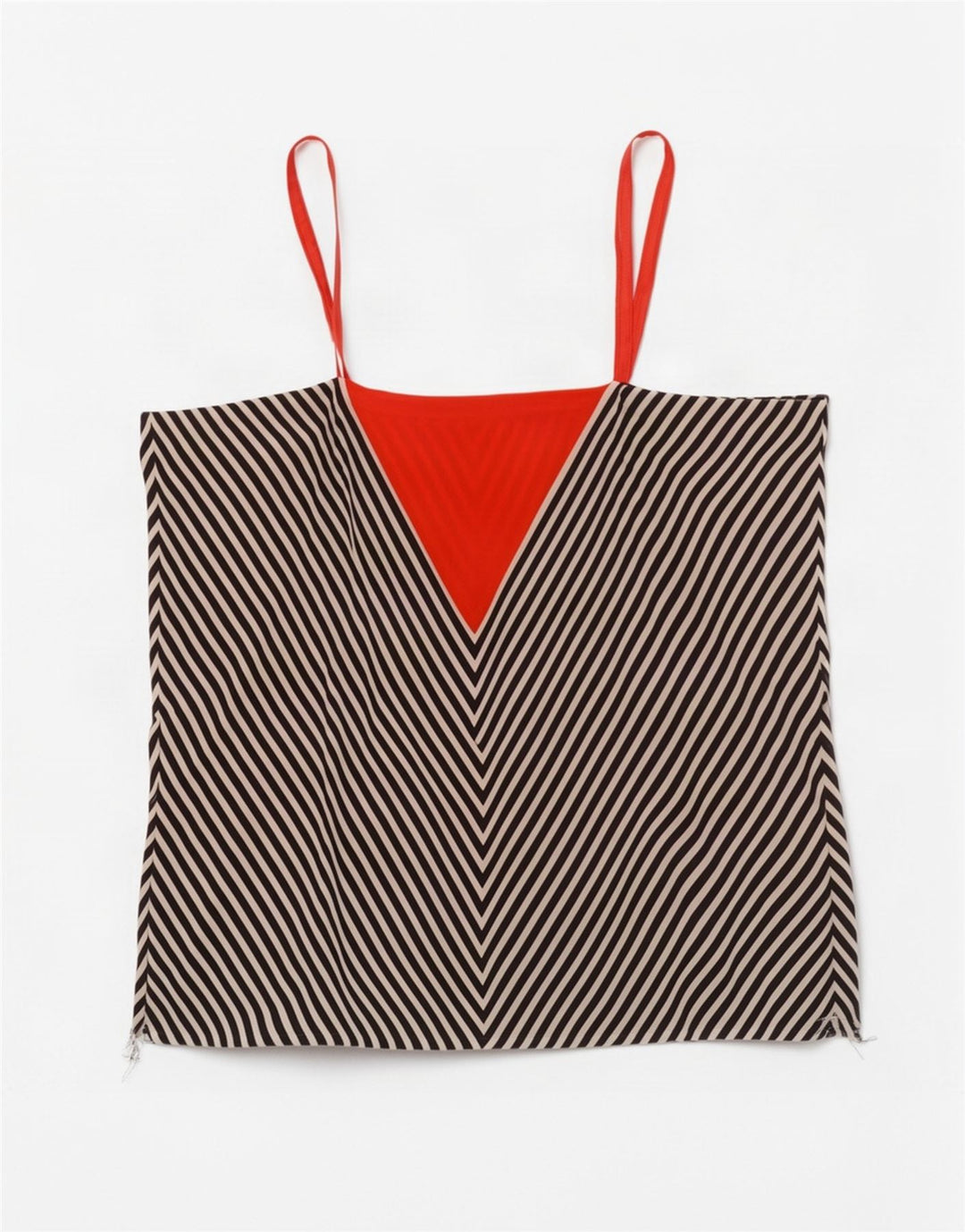 Canottiera vintage da donna UK 12 Chevron medio nero