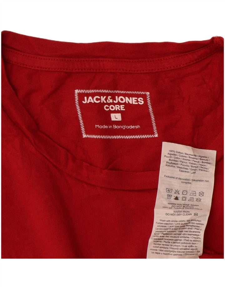 T-shirt grafica da uomo Jack & Jones Top grande in cotone rosso