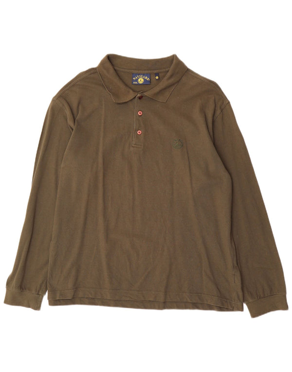 Polo da uomo a maniche lunghe Navigare 3XL cotone kaki