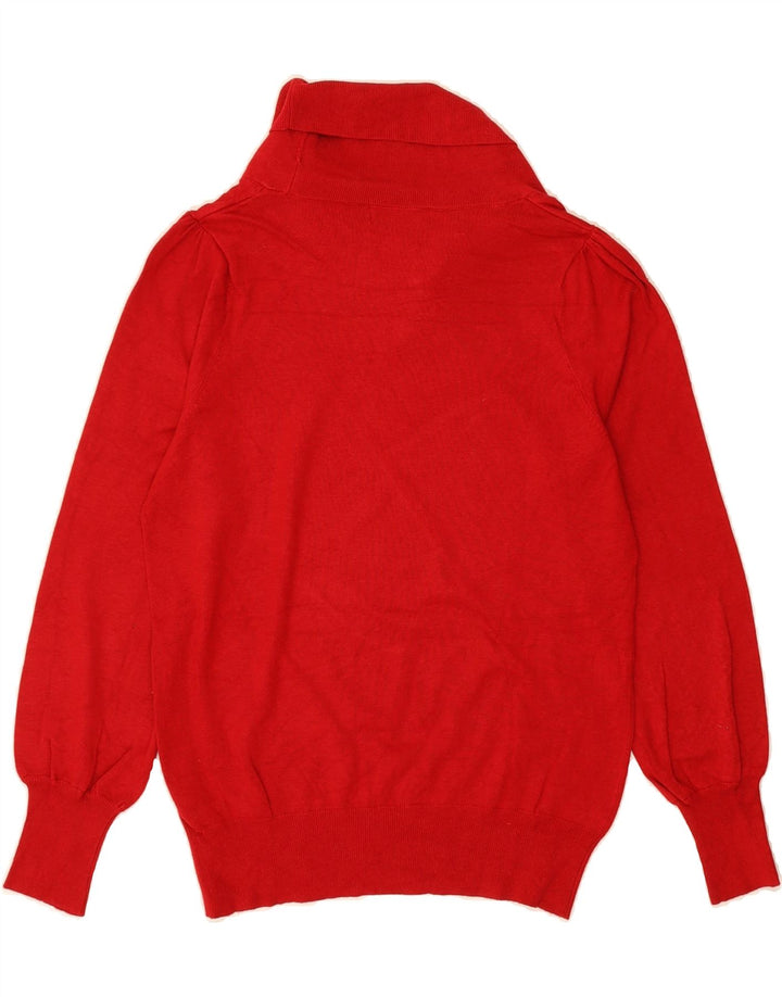 MARKS & SPENCER Womens Roll Neck Jumper Sweater UK 14 Medium Red Viscose Vintage Marks & Spencer and Second-Hand Marks & Spencer from Messina Hembry 