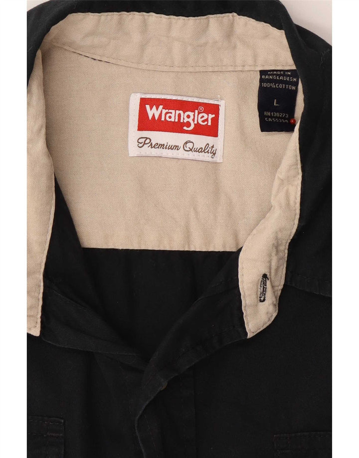 Camicia a maniche corte da uomo Wrangler grande in cotone nero