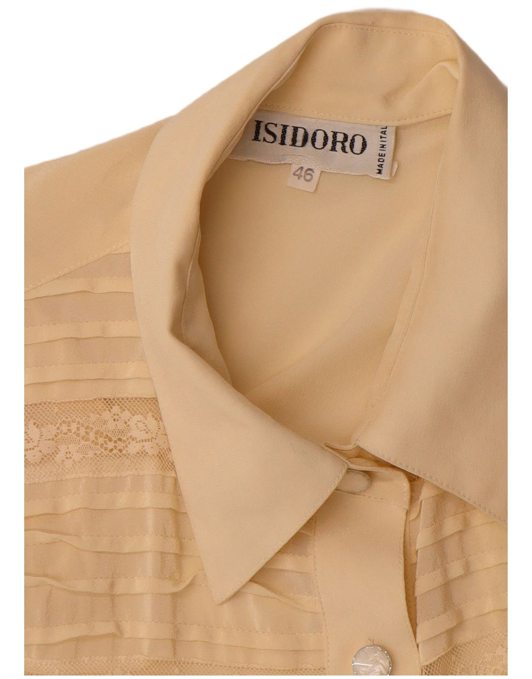 Camicetta camicia vintage da donna IT 46 grande beige