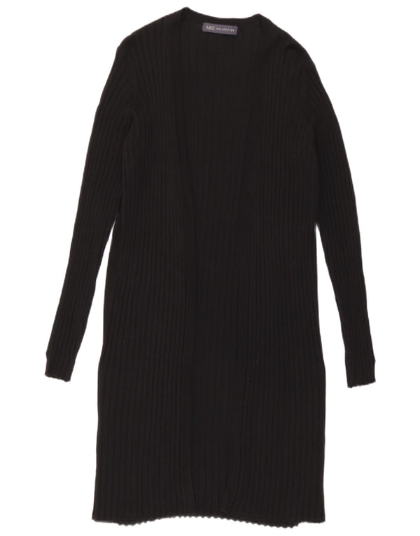 Maglione cardigan aperto lungo da donna Marks & Spencer UK 10 piccolo nero